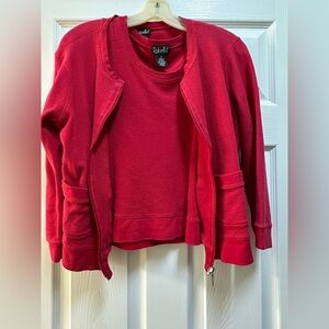 Rafaella Red Twin Set Tank And Zip Jacket Size Small Women’s